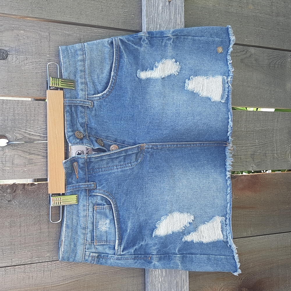 Women's Soulcal & Co denim Distressed mini Micro skirt Sz xxs Coquette Girl Y2K
